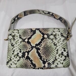 Madewell The Flap Bag in Snake‎ Embossed Leather